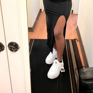 Womens Fila Disruptor Platform Wedge Athletic Shoe - White